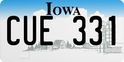 IA license plate CUE331