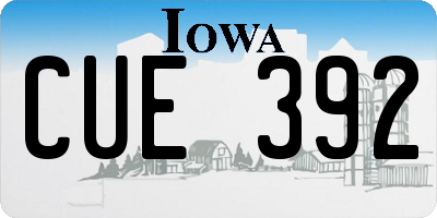 IA license plate CUE392