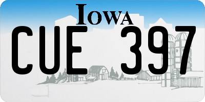 IA license plate CUE397