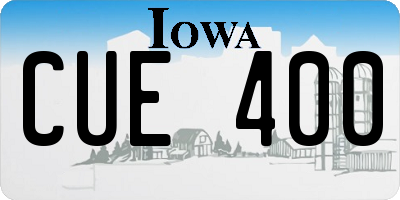 IA license plate CUE400