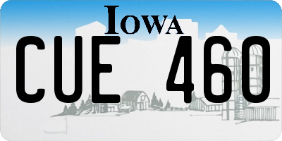 IA license plate CUE460