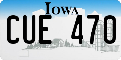 IA license plate CUE470