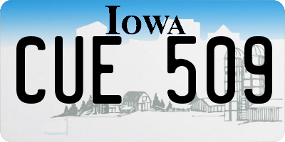 IA license plate CUE509