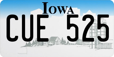 IA license plate CUE525
