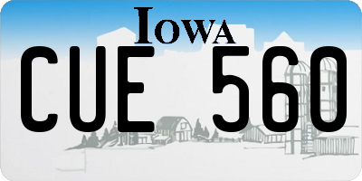 IA license plate CUE560