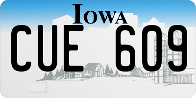 IA license plate CUE609