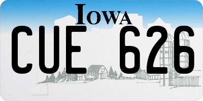 IA license plate CUE626