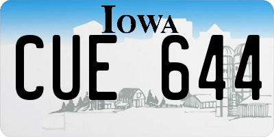 IA license plate CUE644