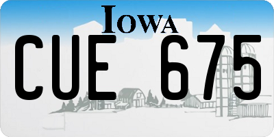 IA license plate CUE675