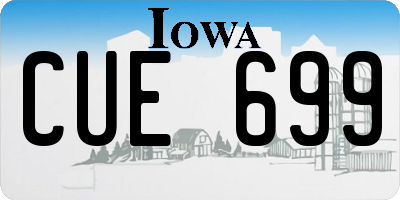 IA license plate CUE699
