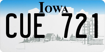 IA license plate CUE721