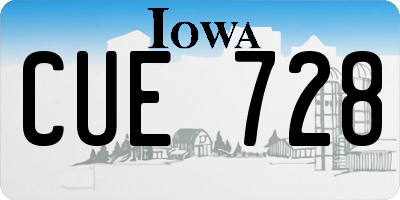 IA license plate CUE728