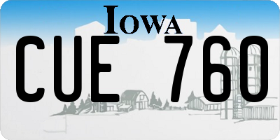 IA license plate CUE760