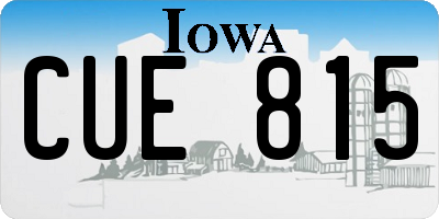 IA license plate CUE815