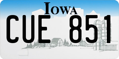 IA license plate CUE851