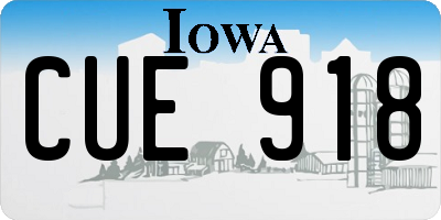 IA license plate CUE918