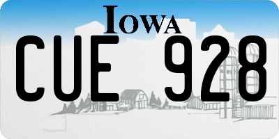 IA license plate CUE928