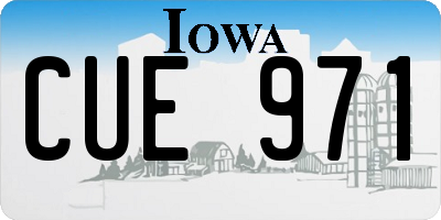 IA license plate CUE971