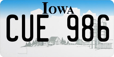 IA license plate CUE986