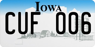 IA license plate CUF006
