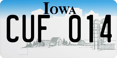 IA license plate CUF014