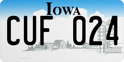 IA license plate CUF024