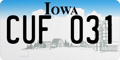 IA license plate CUF031