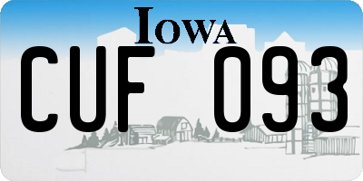 IA license plate CUF093