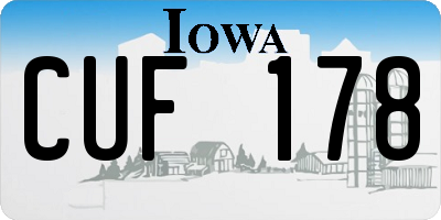IA license plate CUF178