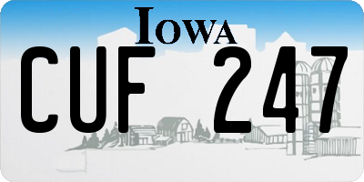 IA license plate CUF247
