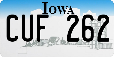 IA license plate CUF262
