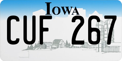 IA license plate CUF267