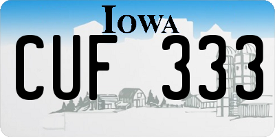 IA license plate CUF333