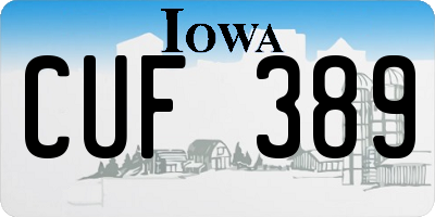 IA license plate CUF389