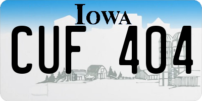 IA license plate CUF404