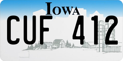 IA license plate CUF412
