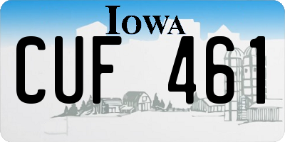 IA license plate CUF461