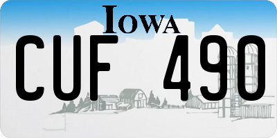 IA license plate CUF490