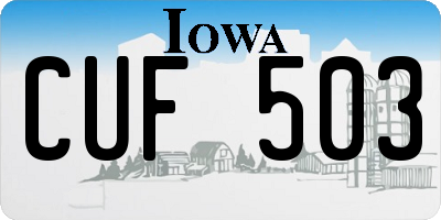 IA license plate CUF503