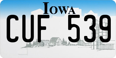 IA license plate CUF539
