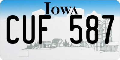 IA license plate CUF587