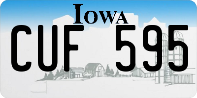 IA license plate CUF595