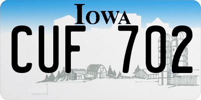IA license plate CUF702