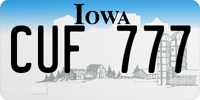 IA license plate CUF777
