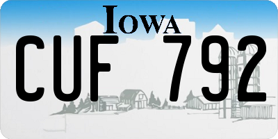 IA license plate CUF792
