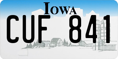IA license plate CUF841