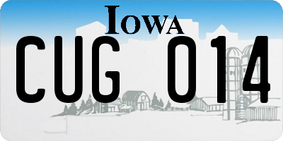 IA license plate CUG014