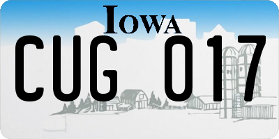 IA license plate CUG017