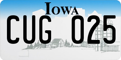 IA license plate CUG025