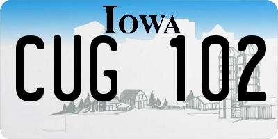 IA license plate CUG102